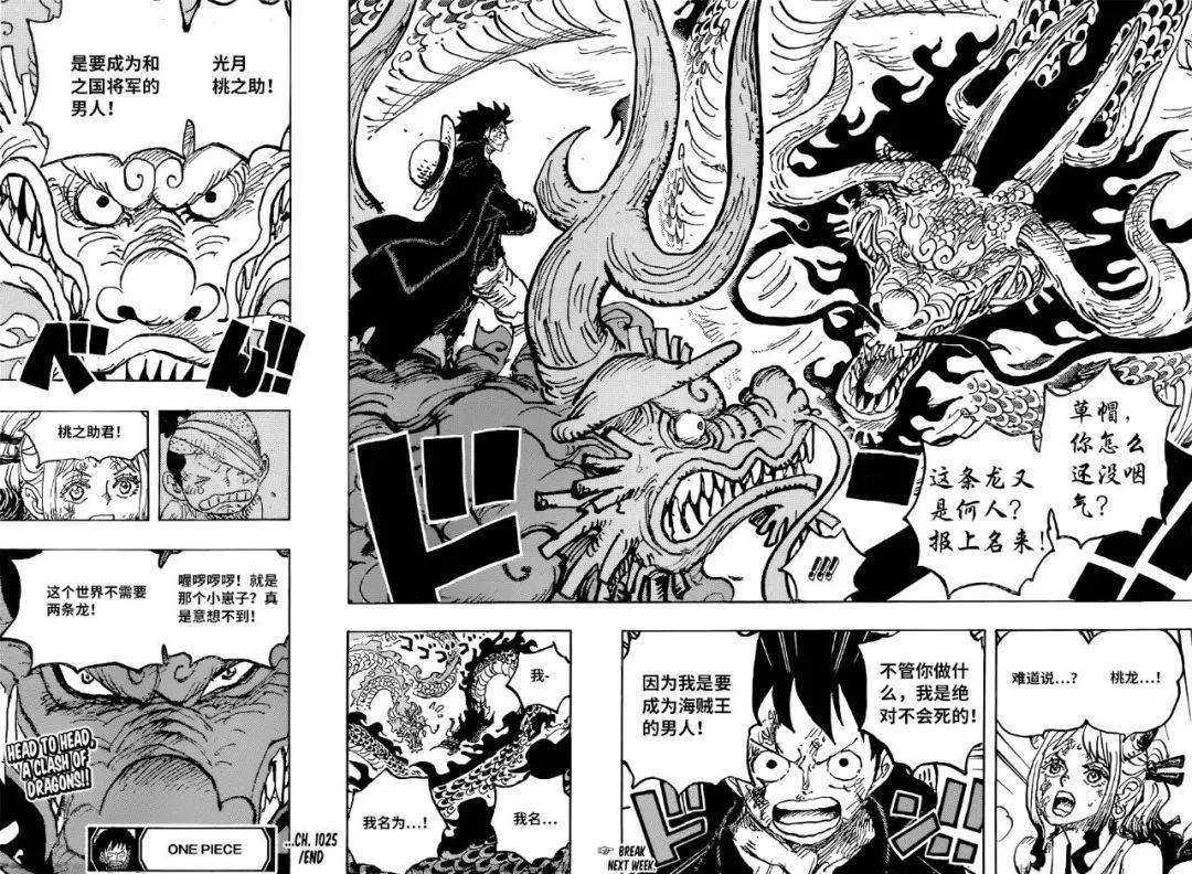 中文全图海贼王漫画第1025话大和路飞桃之助对战凯多