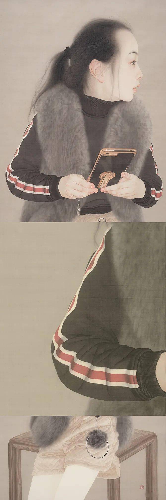 李晶的工笔把少女画得仙气飘飘