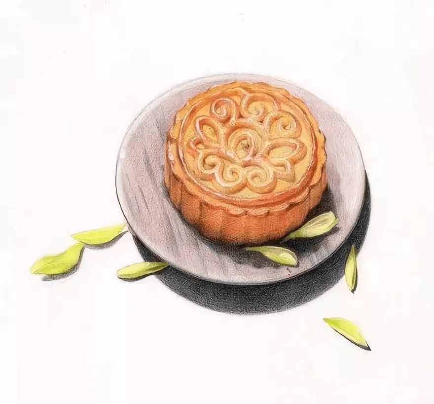 过中秋,吃月饼,再画过彩铅月饼!