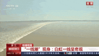 中秋快乐!央视关注钱塘潮:白虹一线呈奇观