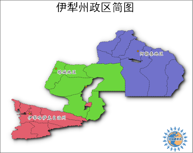 伊犁州政区简图