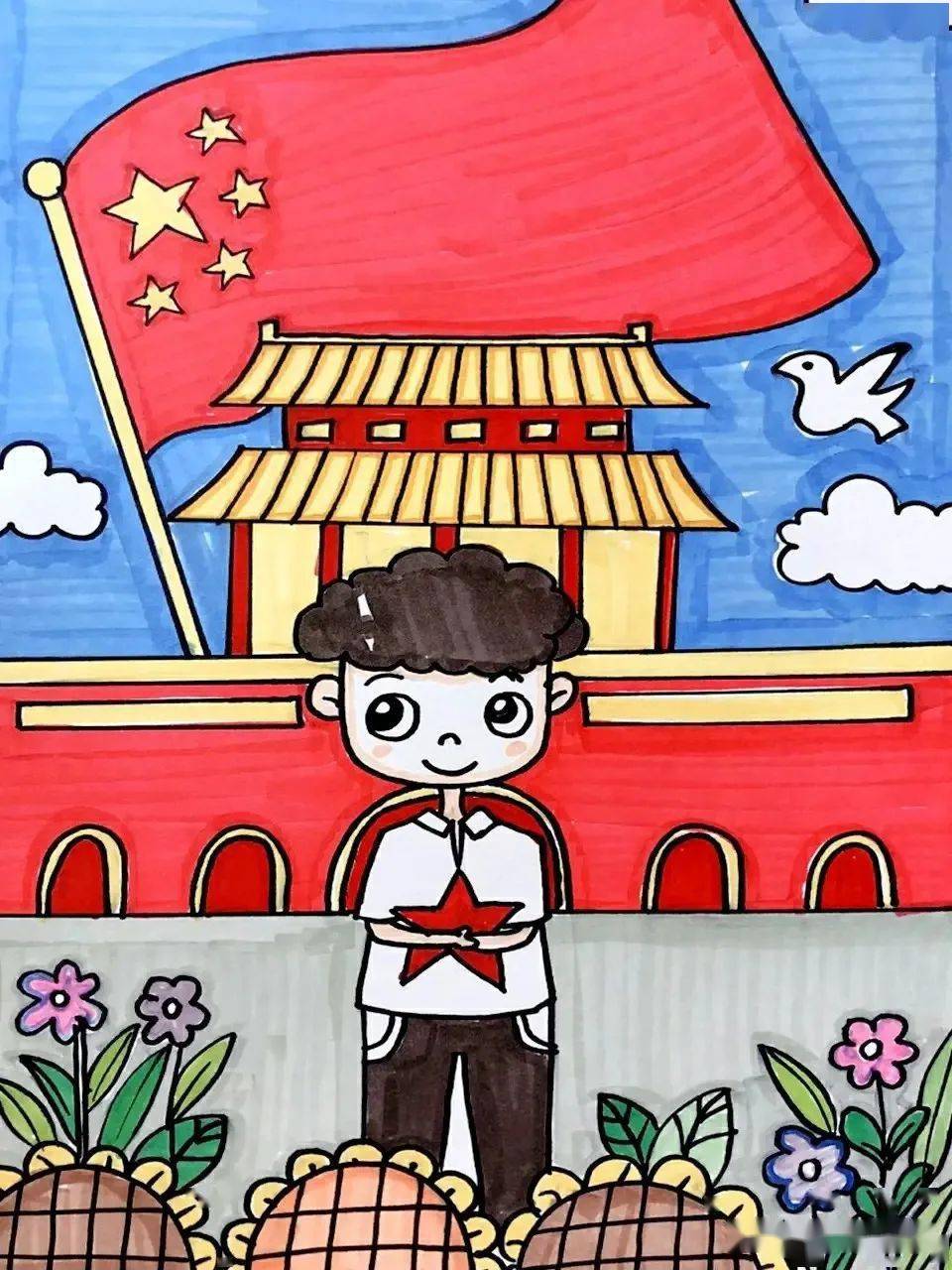 幼儿园国庆节环创/手抄报/儿童画,为祖国妈妈庆生