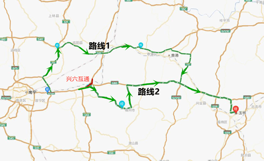 路线1:可以选择s31三南高速(新柳南高速)→上林→合山→忻城→三柳