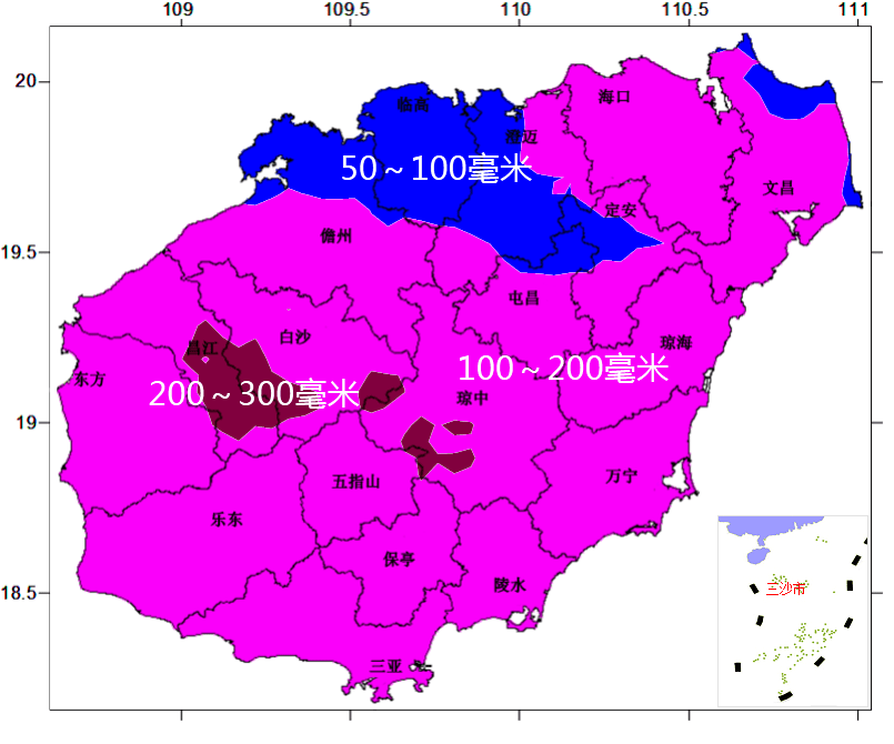 202 1年 月 日 时 日 时累积雨量预 报图