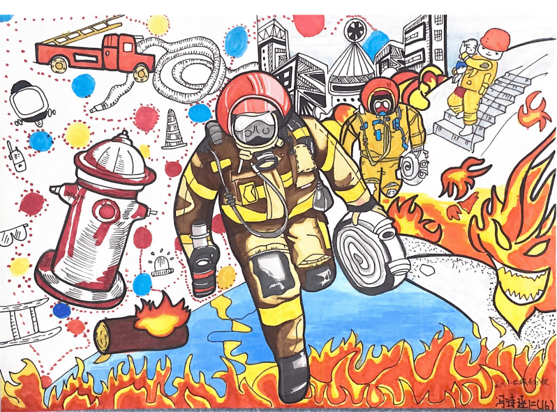 今年徐州市消防救援支队联合市教育局开展了"我是小小消防员"绘画