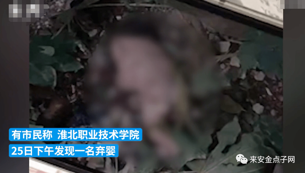 安徽某职校女生宿舍楼下发现一弃婴,婴儿嘴被堵,全身赤裸躺在草丛中