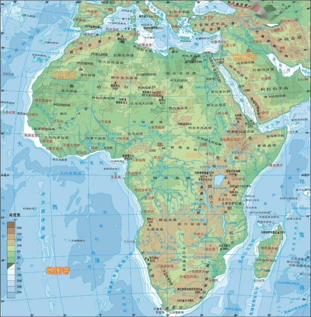 图-非洲地形图-埃及地形图-吉布提地形图-安哥拉地形图-布隆迪地形图
