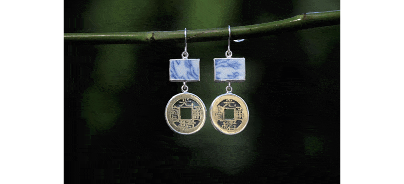 are all gold/silver with inlaid natural materials, antique