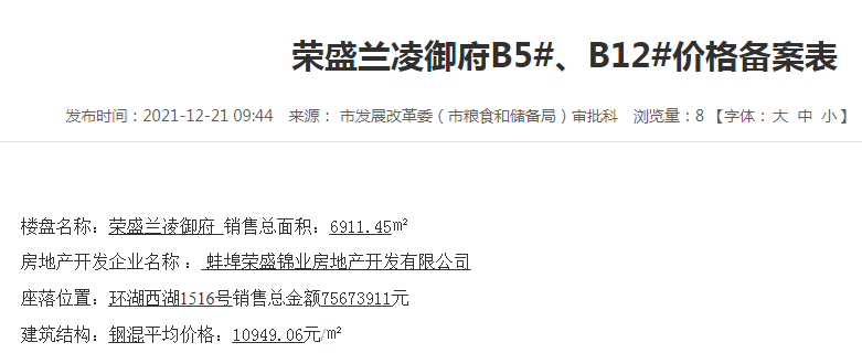 荣盛兰凌御府:荣盛凌陵御府本次备案的是b5#,b12#号楼.