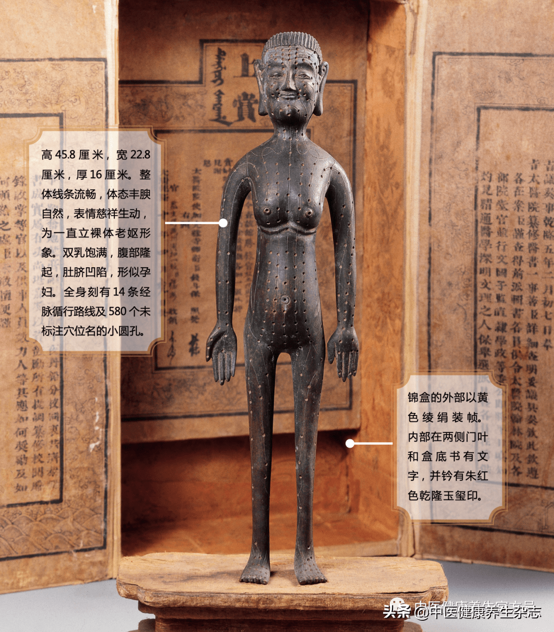 清乾隆年间针灸铜人被御医传承九代的御赐珍宝上海中医药博物馆的镇馆