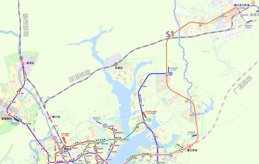 湛江7条地铁线路规划公示啦湛江市城市轨道交通专项规划修编草案公示