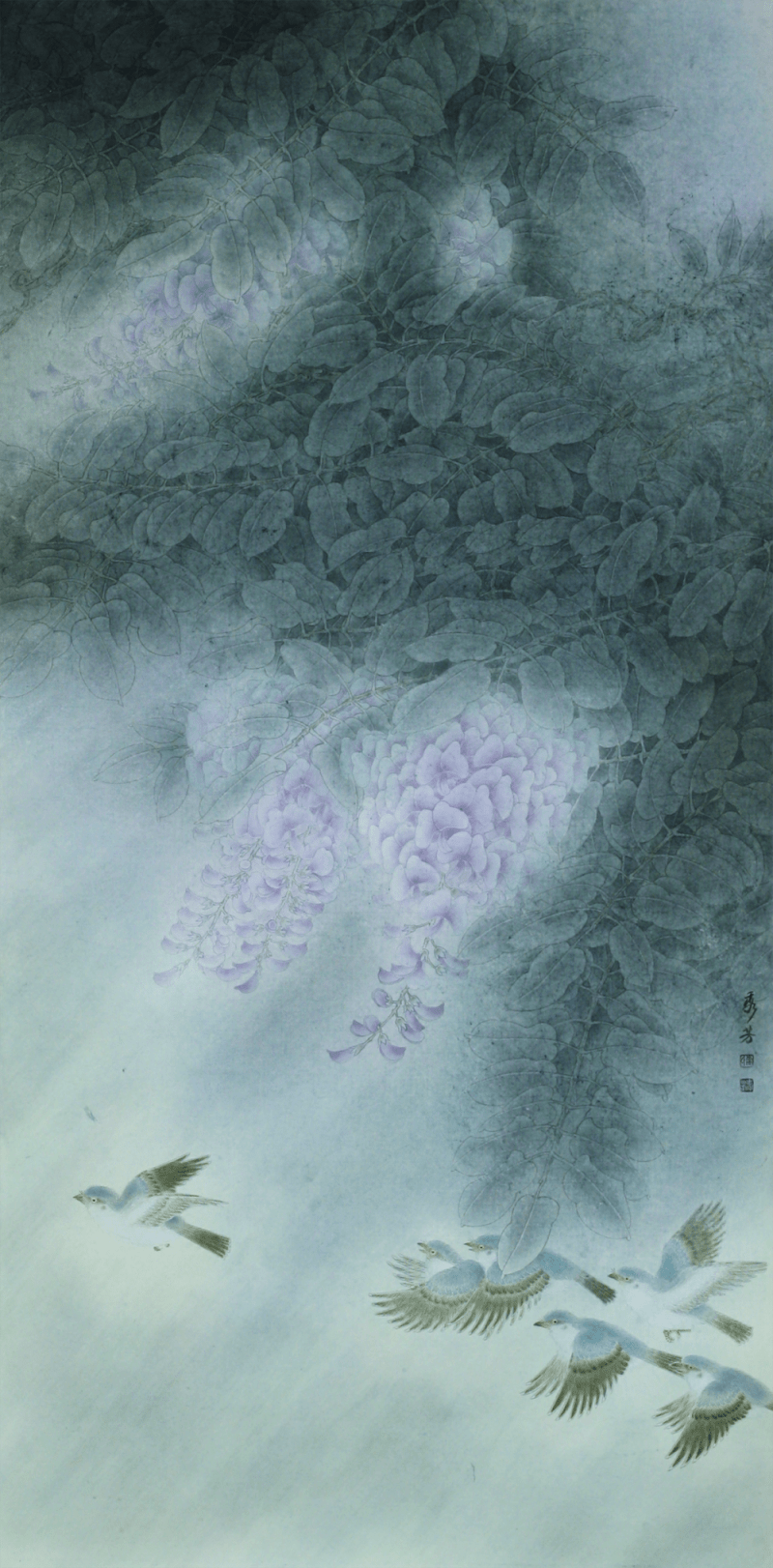 苏照辉《芙蓉小鸟》向欢《瓶中花》李欢《盛放》温瑞卿《醉芙蓉》颜