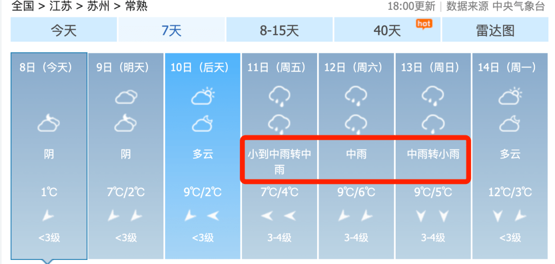 常熟未来几天将…_苏南地区_天气_雨雪