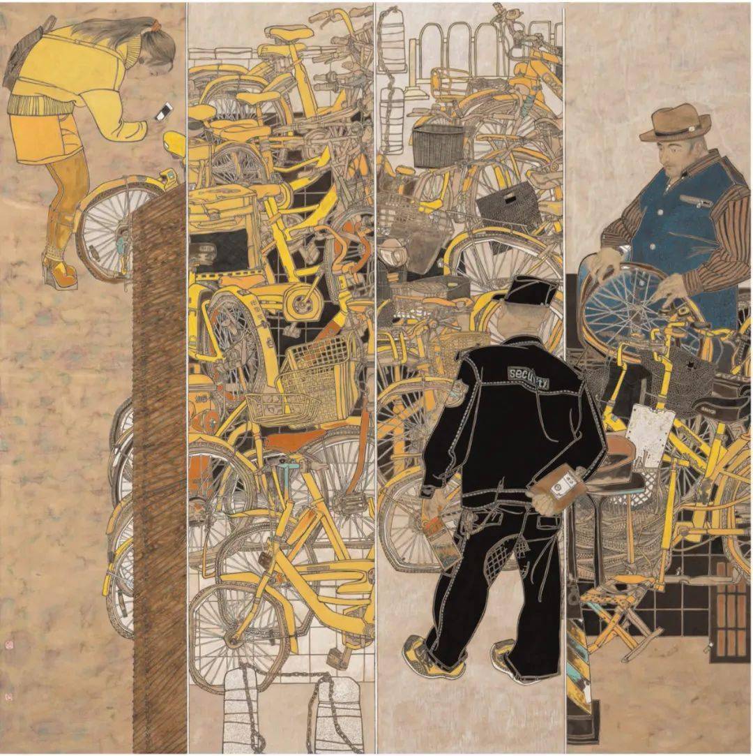 画 180cm×180cm 河南赵新建 待春归 中国画 219cm×153cm 山东郝利民