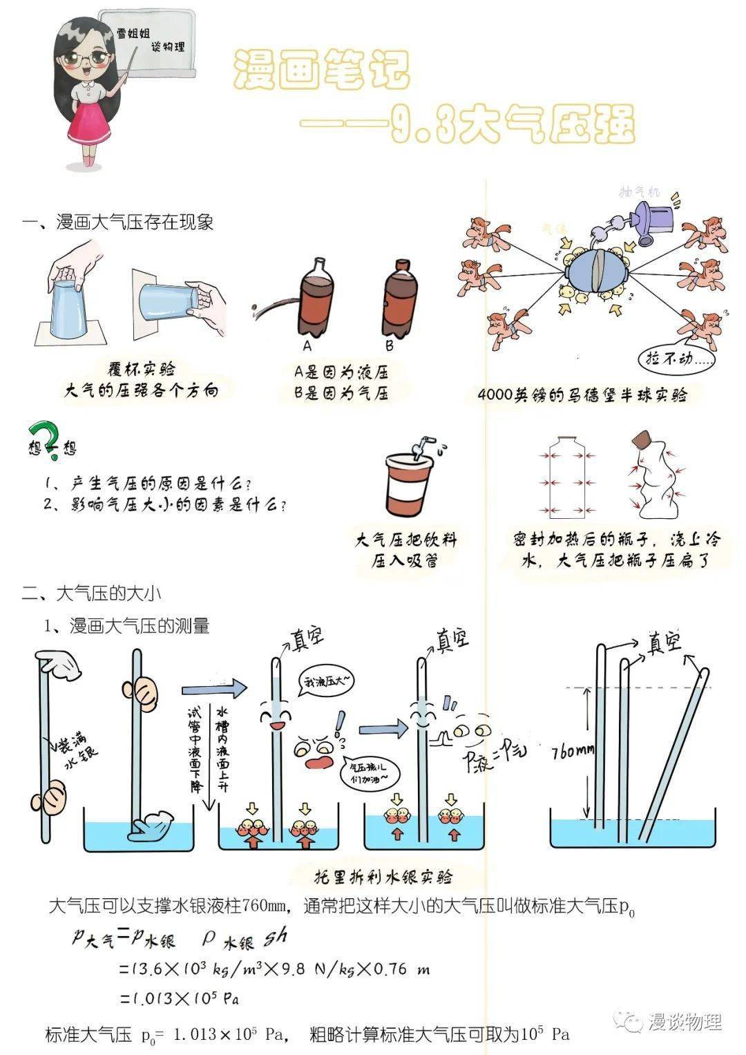 漫画笔记初中物理漫画笔记