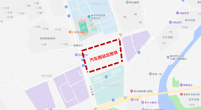 根据泰州市自然和资源规划局先前公示的信息,该商住用地用地面积约3.