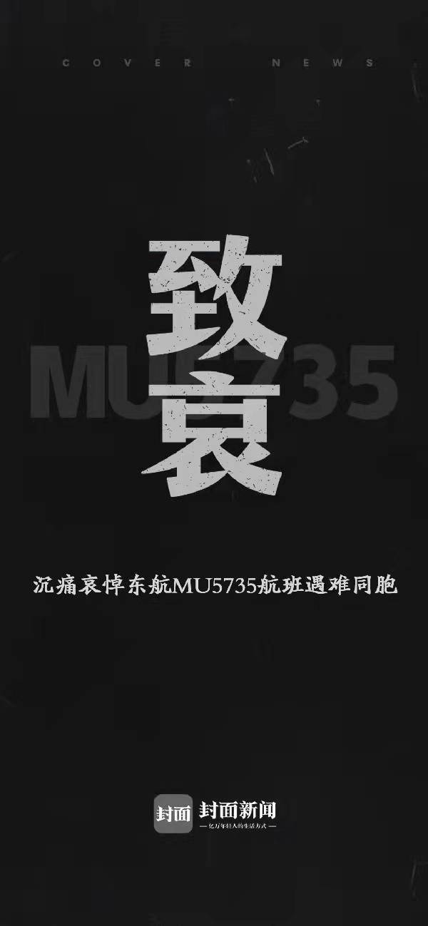 海报沉痛哀悼东航mu5735航班遇难同胞