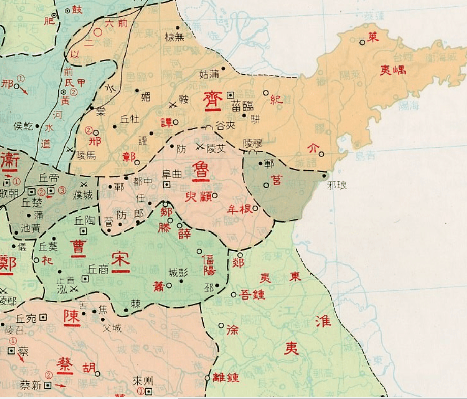 图/历史地图网秦朝时期,今天枣庄地区的南部为傅阳县,西为薛郡的薛县