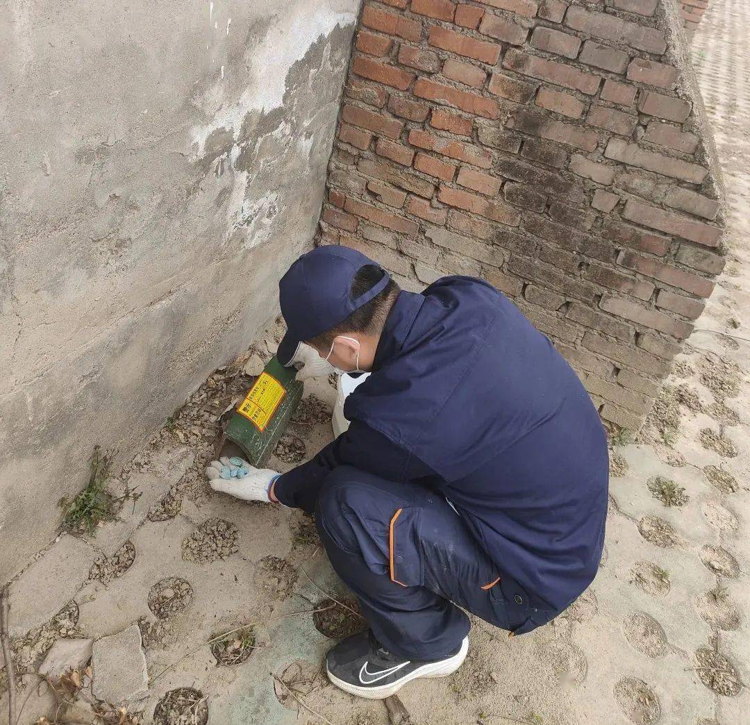 近日,市病媒生物防制专家郭新昌等人冒雨来到东升镇八家社区,查看