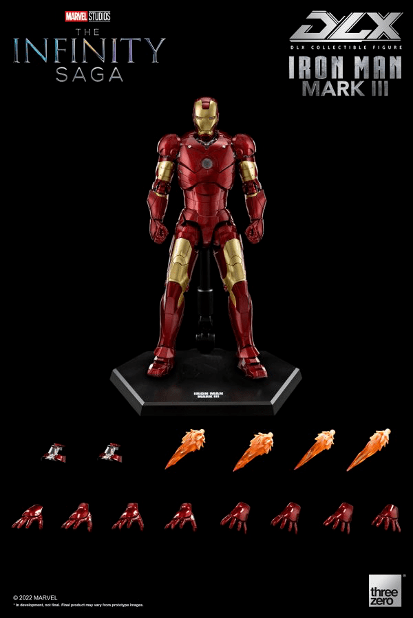 67新品预定threezero3a7寸漫威dxl系列钢铁侠mark3战甲3z02530c0