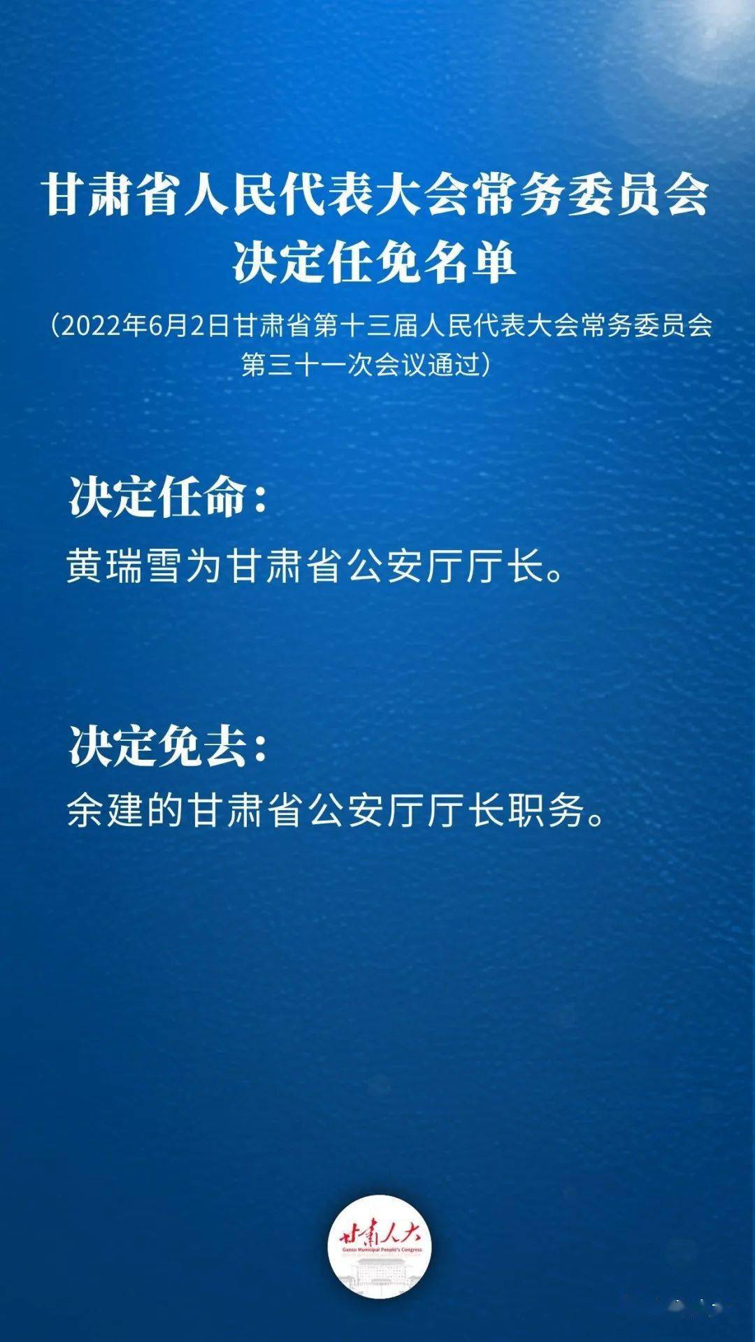 甘肃省最新人事任免涉及