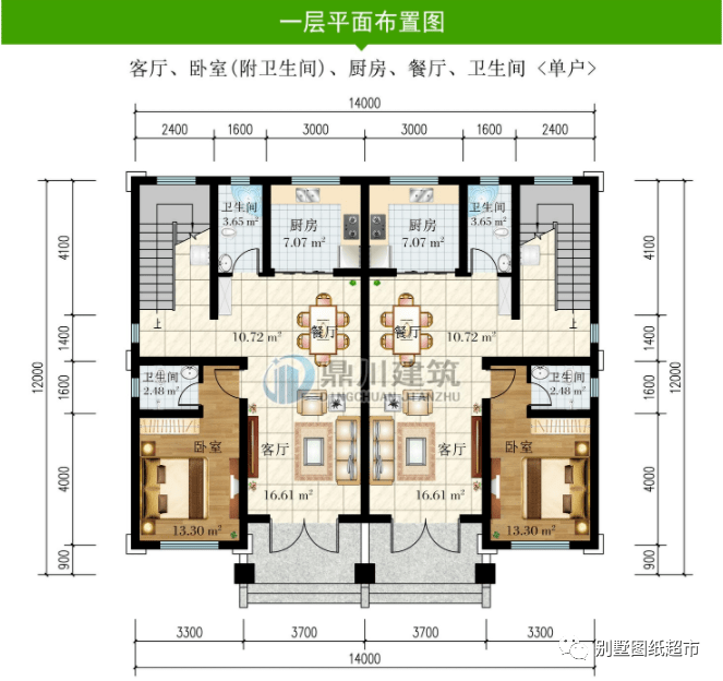 双拼别墅现在国家鼓励二胎,三胎,那农村建房子自然也少不了双拼户型