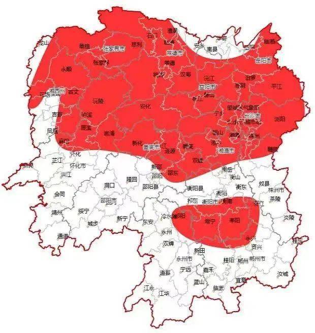 39℃或40℃以上常德大部分地区温度达到今年第三个高温红色预警8月14