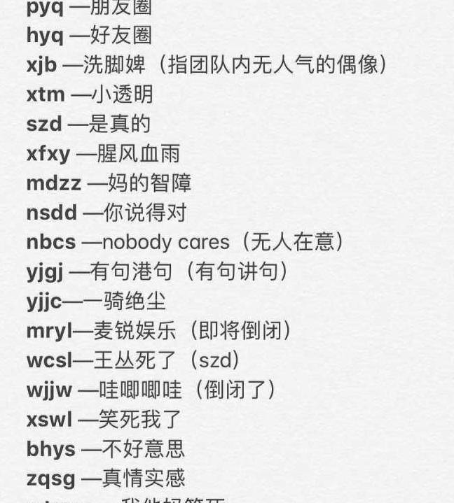 网络热词缩写梗大全_yyds_侵权_xswl