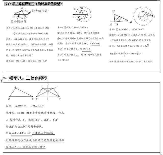 2,倍长类中线;3,中点遇平行延长相交【模型2】遇多个中点,构造中位线1