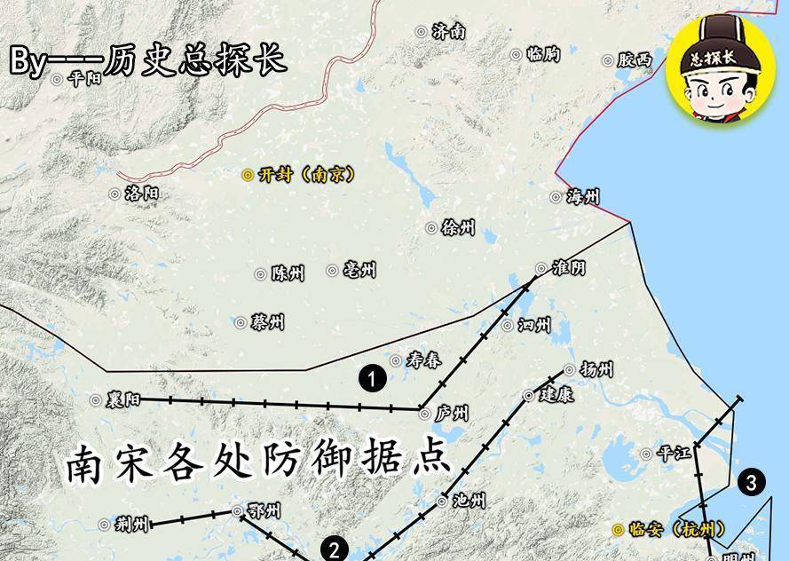 陕西边境防线:兴州,兴元以各地为防御据点,以守护临安为要责,构成了三