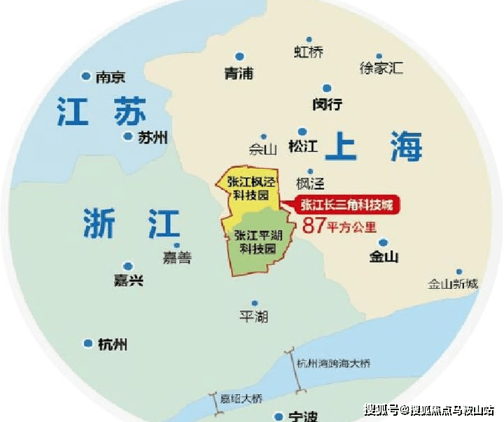 一城两园,地跨上海与浙江两地两地三方合力共建,打造浙沪一体化创新