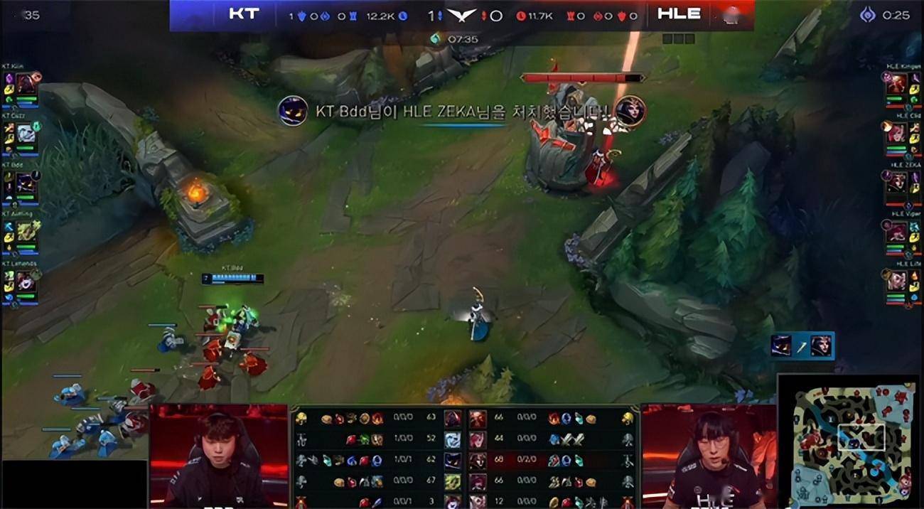 LOL-LCK：Bdd小法师对位单杀Zeka妖姬，KT全面压造3-1裁减HLE！