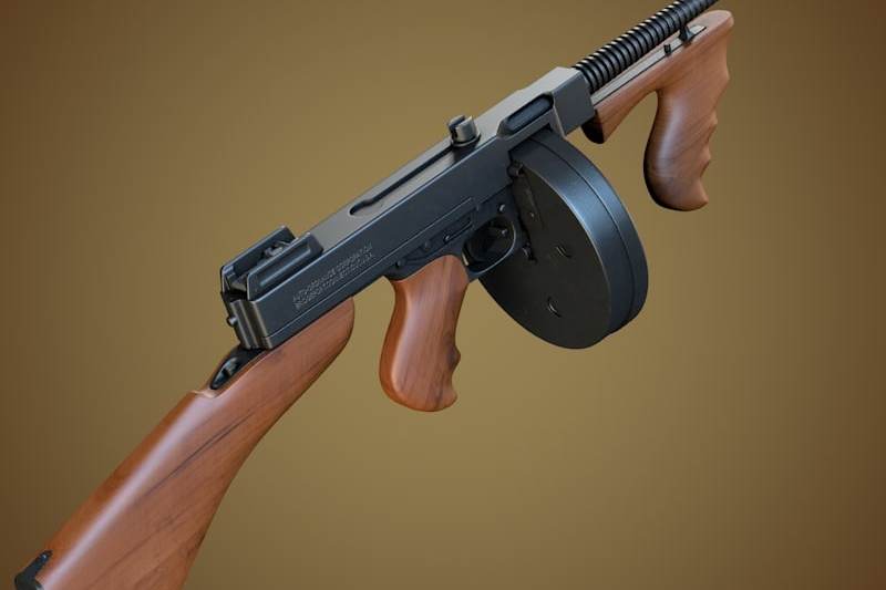 二战期间生产140多万支美国汤普森冲锋枪