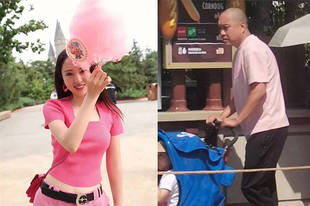 网友遇董璇携女出游