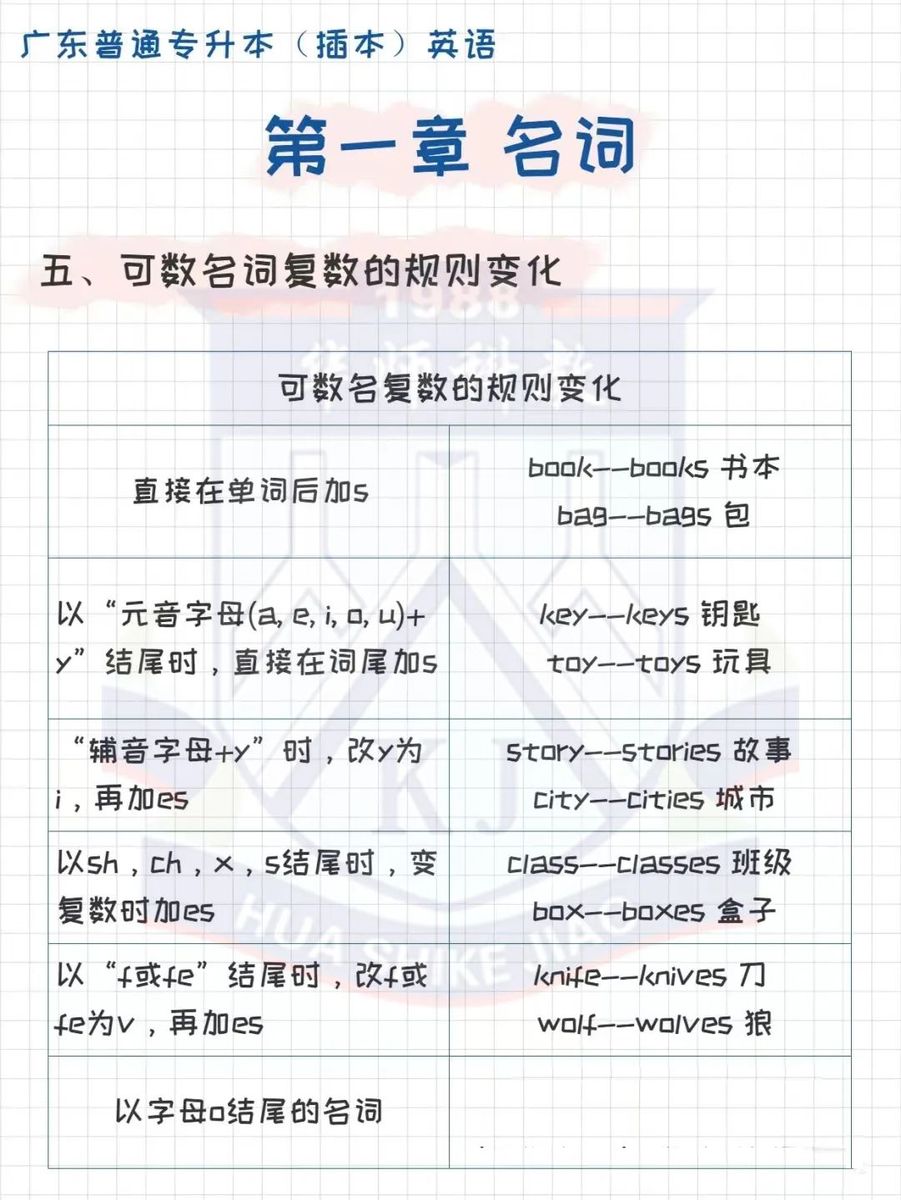 【插本英语】名词——单数变复数知识点整理!