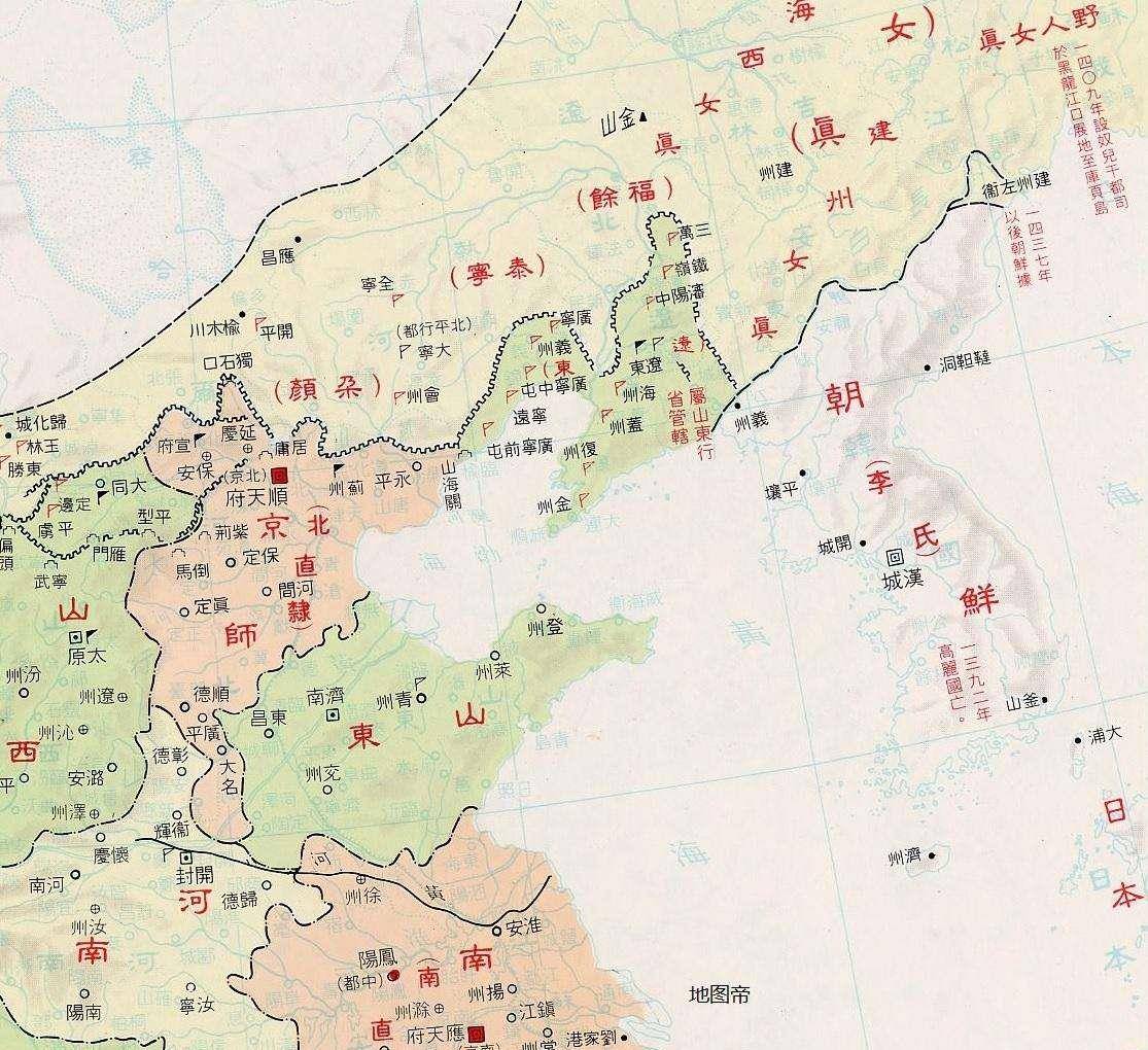 明朝辽东地图高清版图片