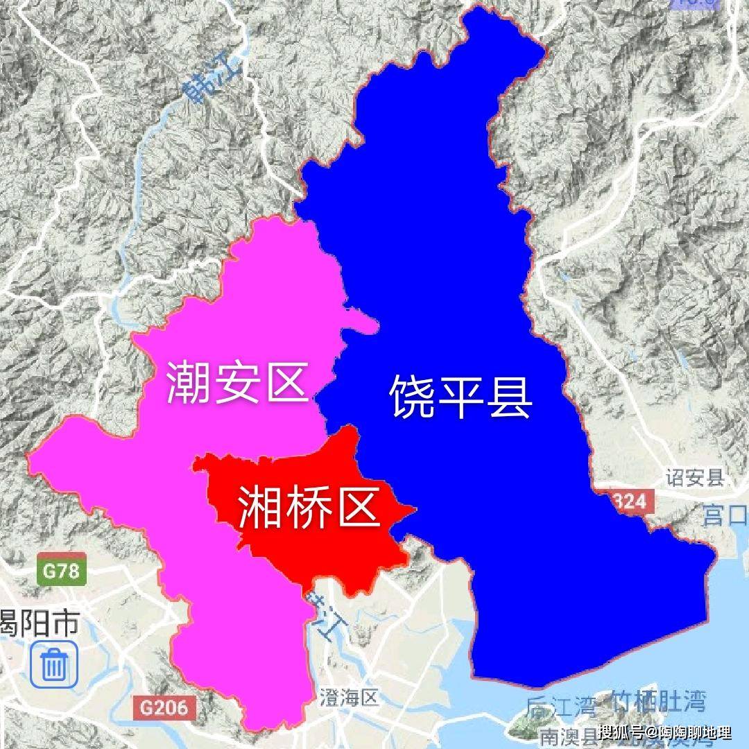 原创 广东省潮州市2区1县建成区排名,哪个地方最大?哪个地方最小呢?