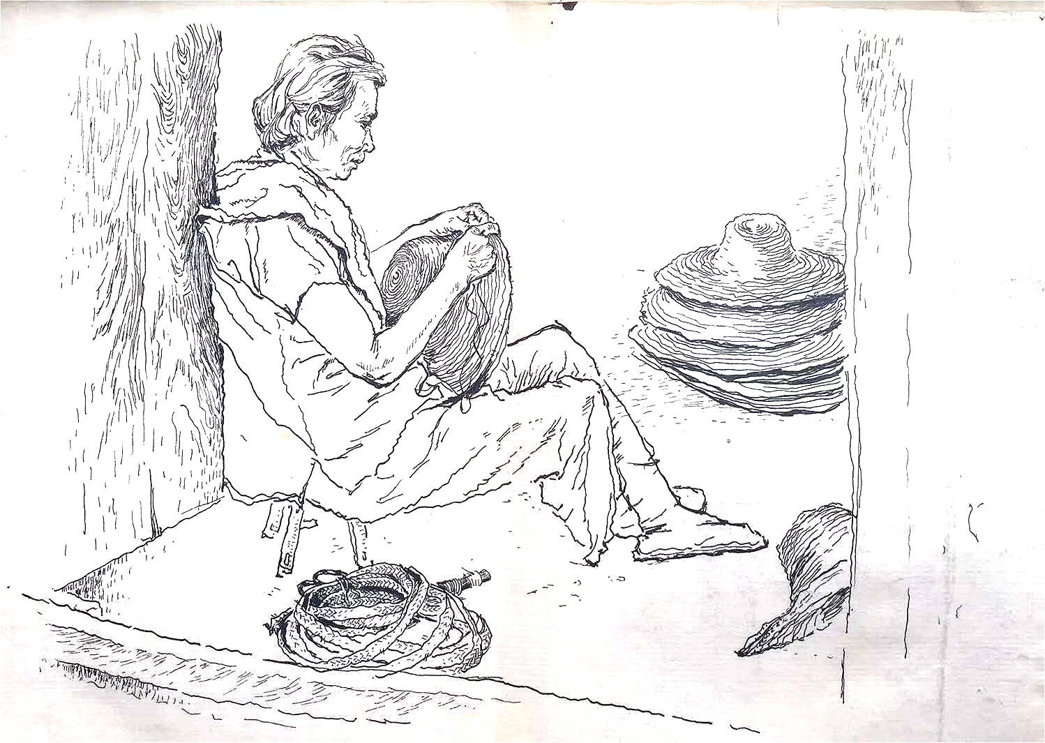 邓益民《妈妈》1983年速写邓益民《妈妈》1983年速写细部母亲之歌张梦