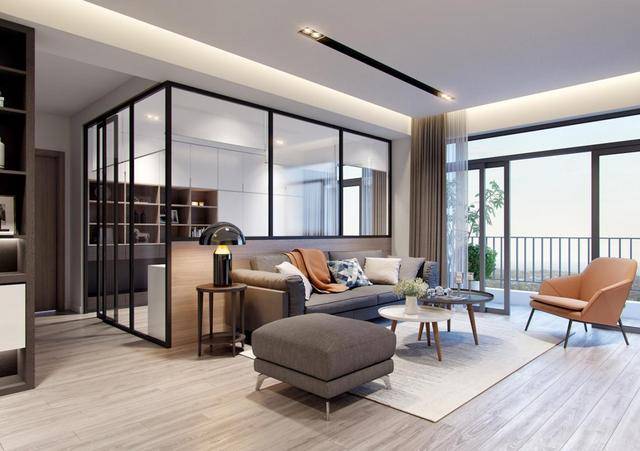 我要有钱也买横厅户型沙发不靠墙餐厨一字排开越看越高级