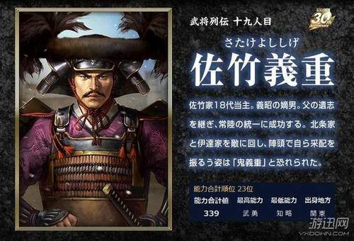 日本战国名将关东之鬼