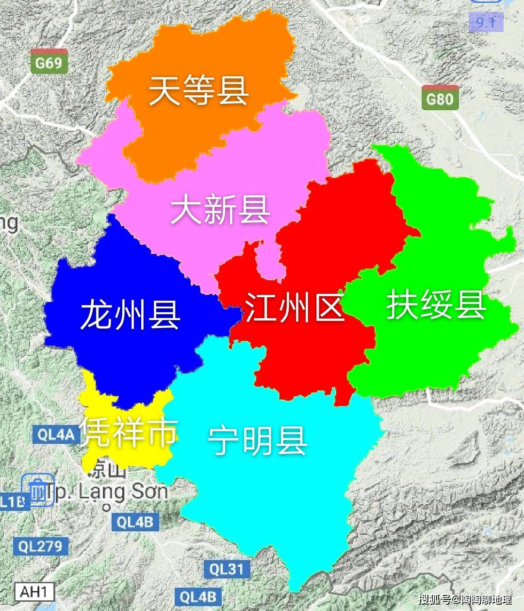 崇左市位置地图图片
