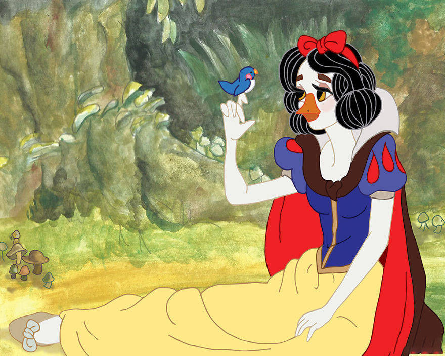 迪士尼公主大变脸,全员变动物还能认得出?绝世美颜不复存在了