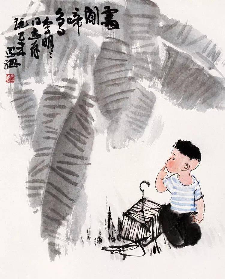 六一儿童节,从国画中寻无邪童真!_杨万里