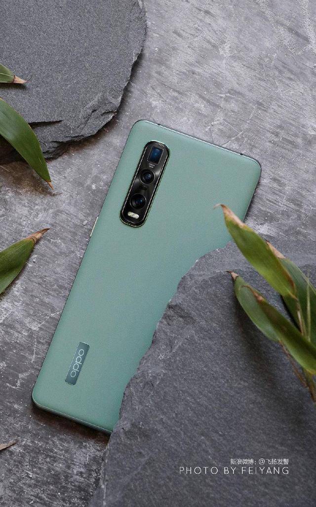 findx2pro竹青皮革版图赏亲手触摸夏日里的一丝清凉