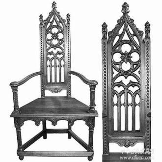 哥特式的高背椅随着文艺复兴时期的出现后背明显缩短,装饰性的元素