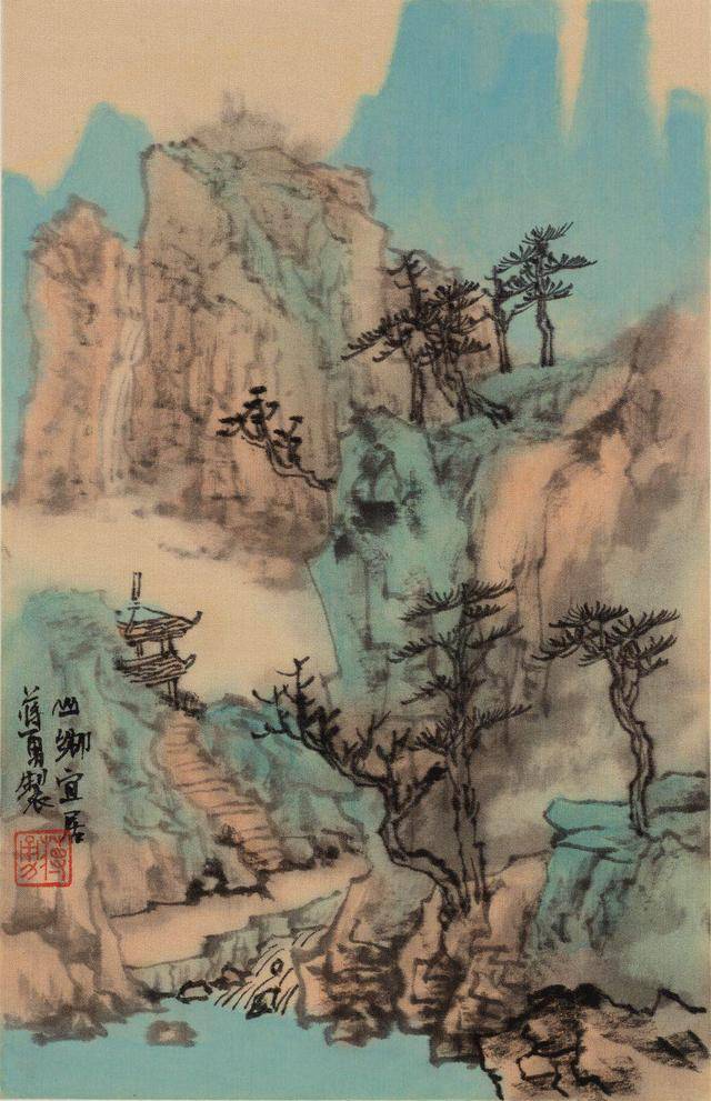 每周一画:浙派山水画名家蒋勇《山乡宜居》欣赏_中国美院