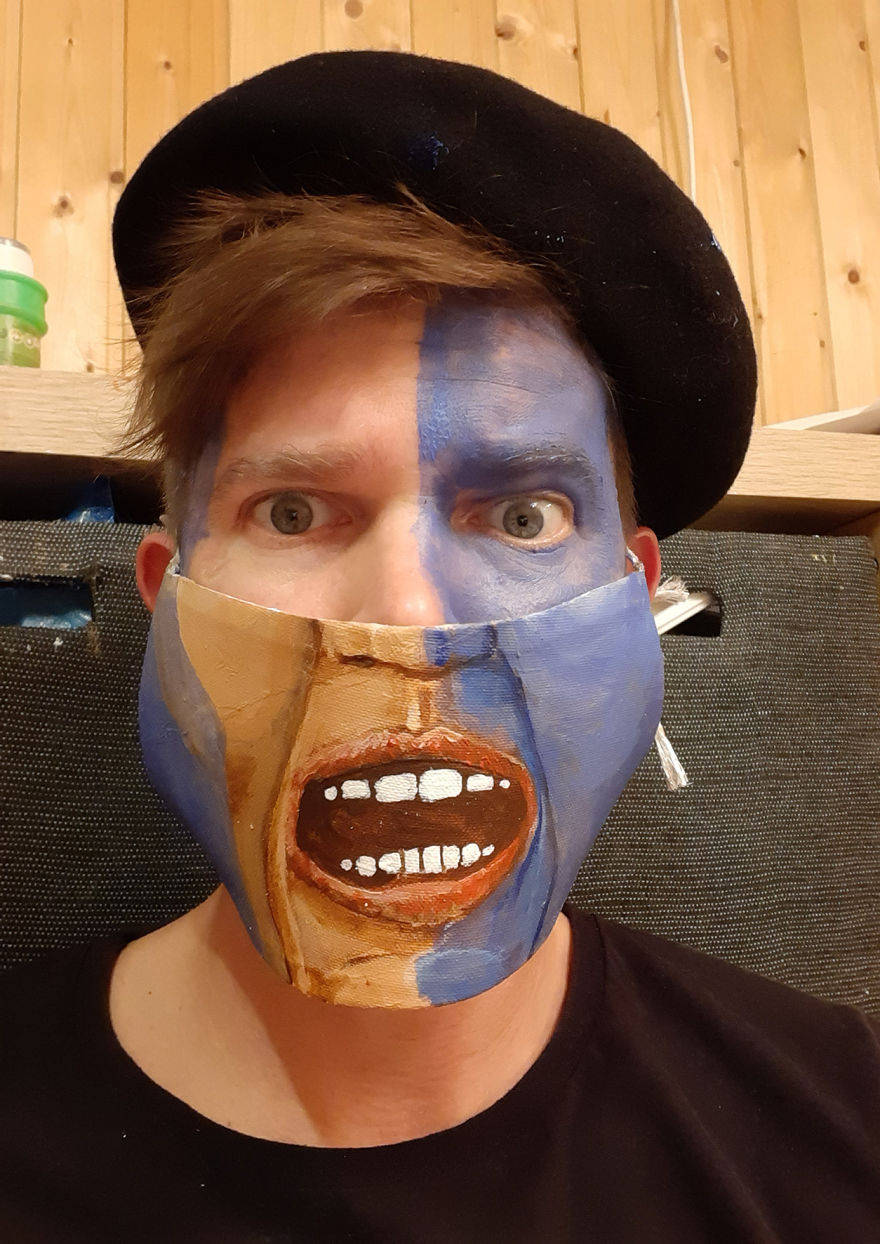 艺术家用口罩作画,戴这样的口罩出门回头率百分百