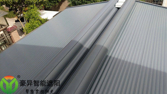 产品浅谈金属铝合金外遮阳电动卷帘在玻璃阳光房上的应用