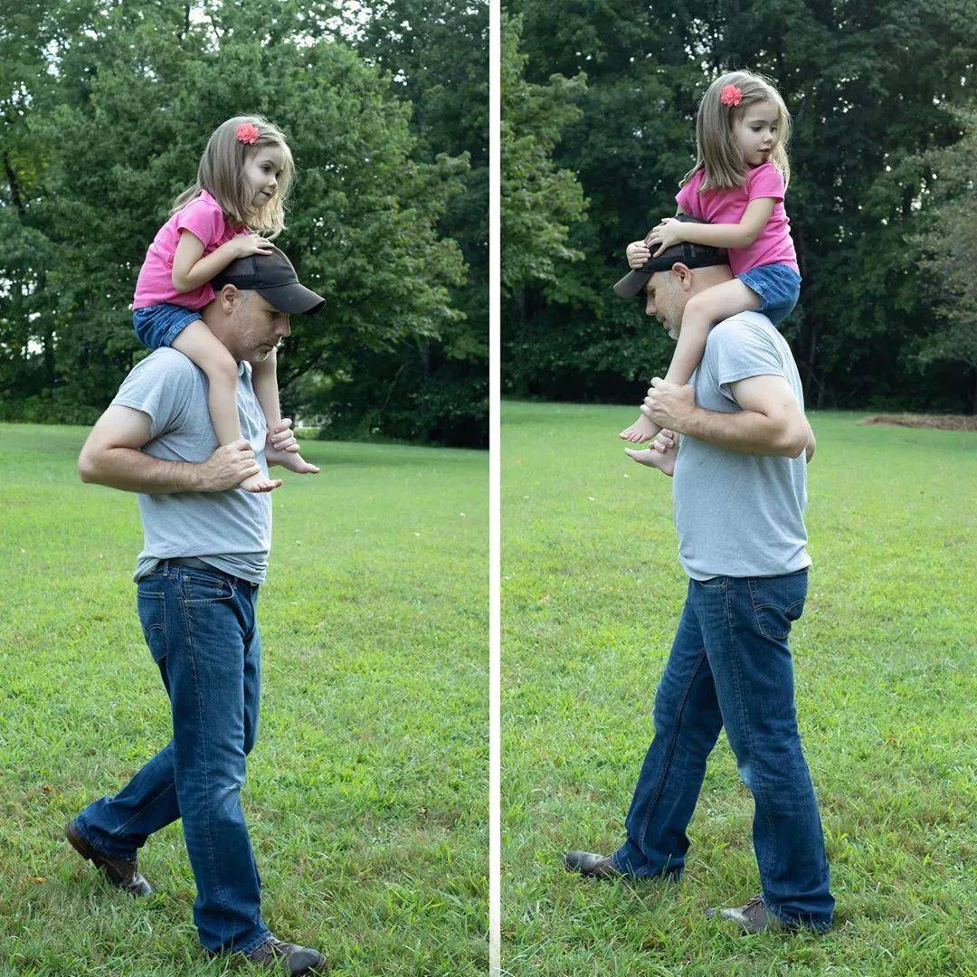 女儿和爸爸日常骑脖子