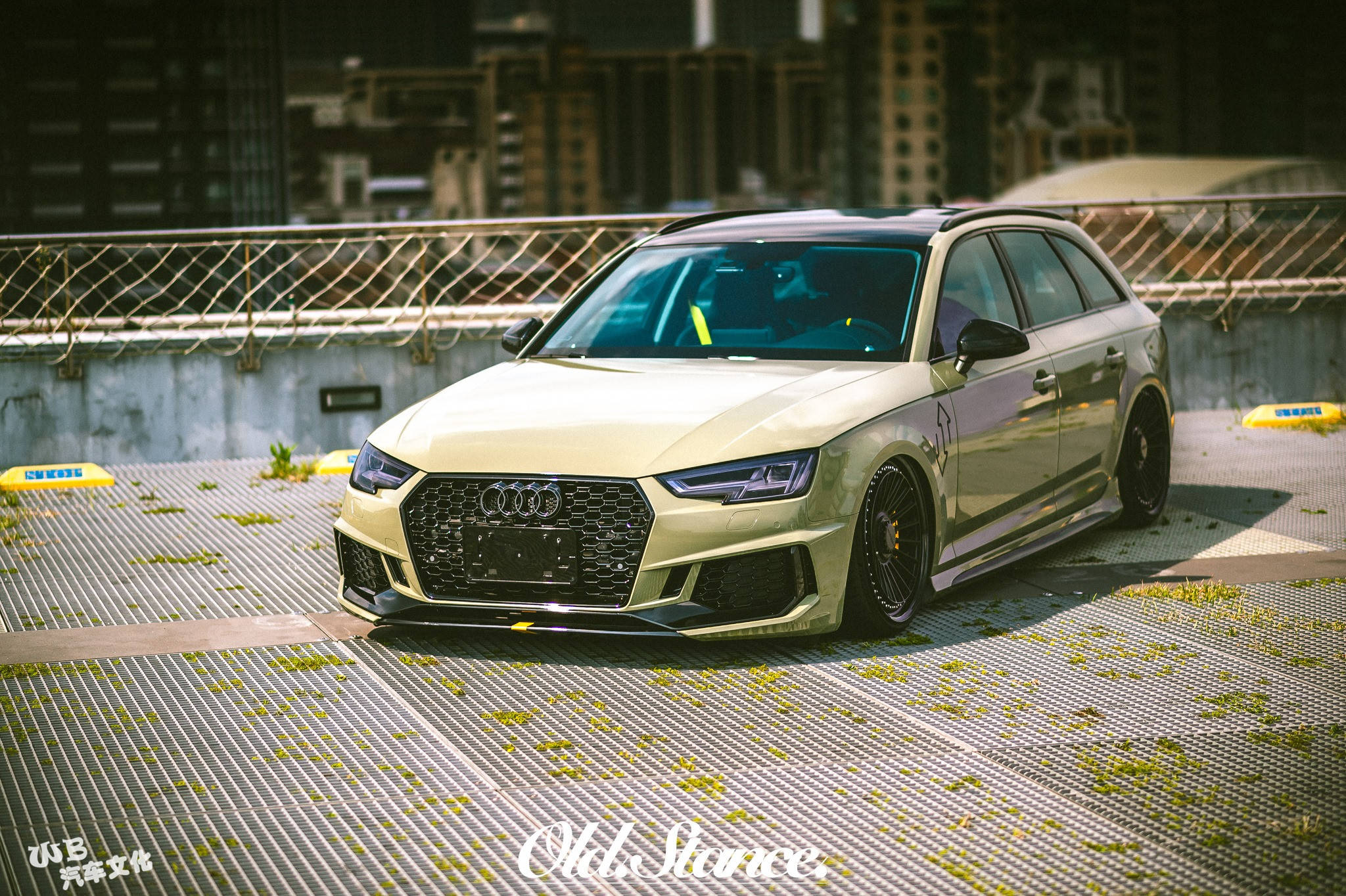 改装车鉴赏卡其绿奥迪a4avantb9